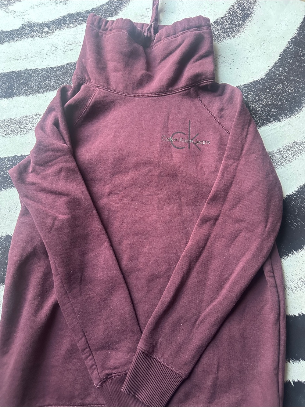 Calvin Klein Jeans Burgundy Pullover Hoodie